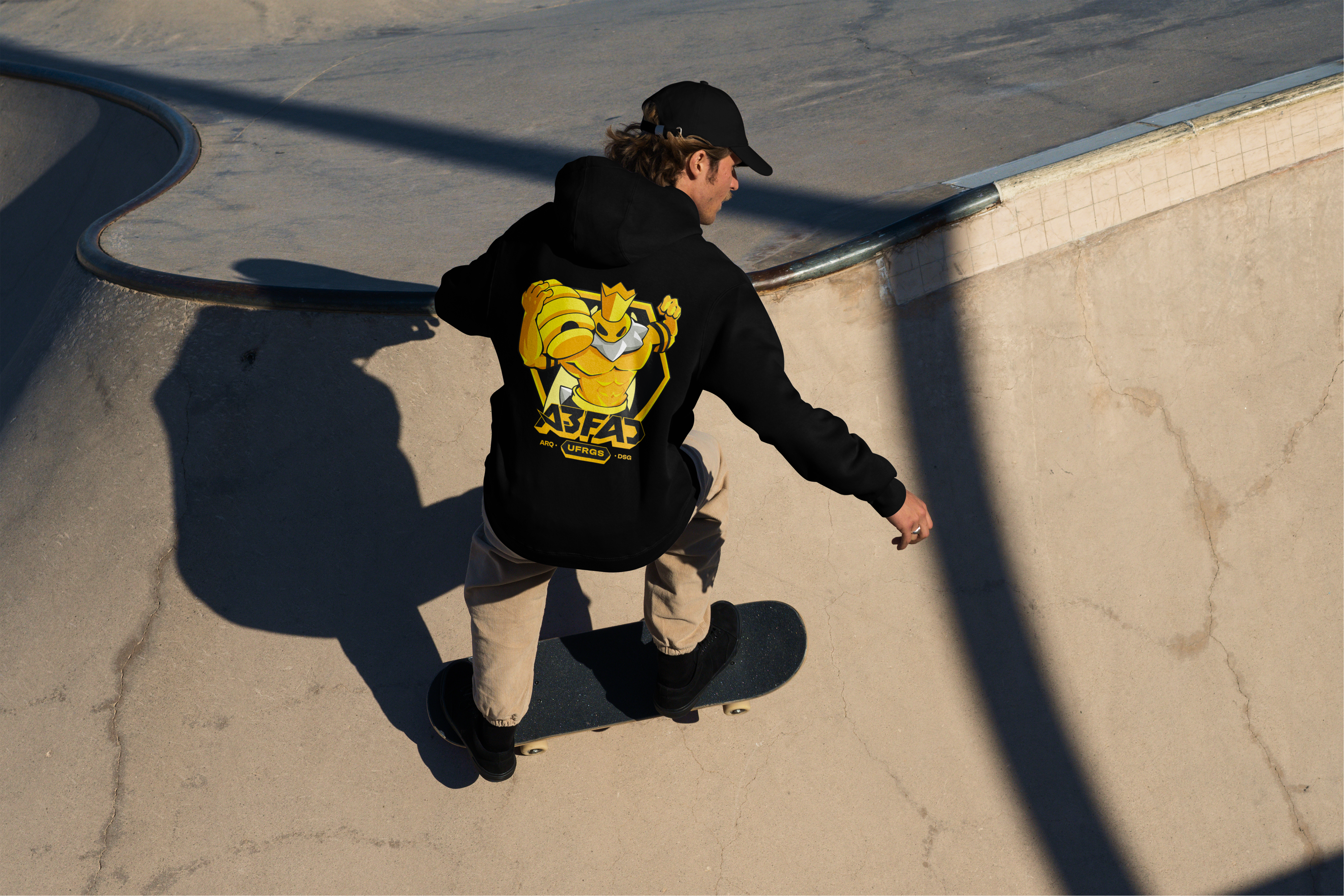 A3FAD hoodie worn by skater