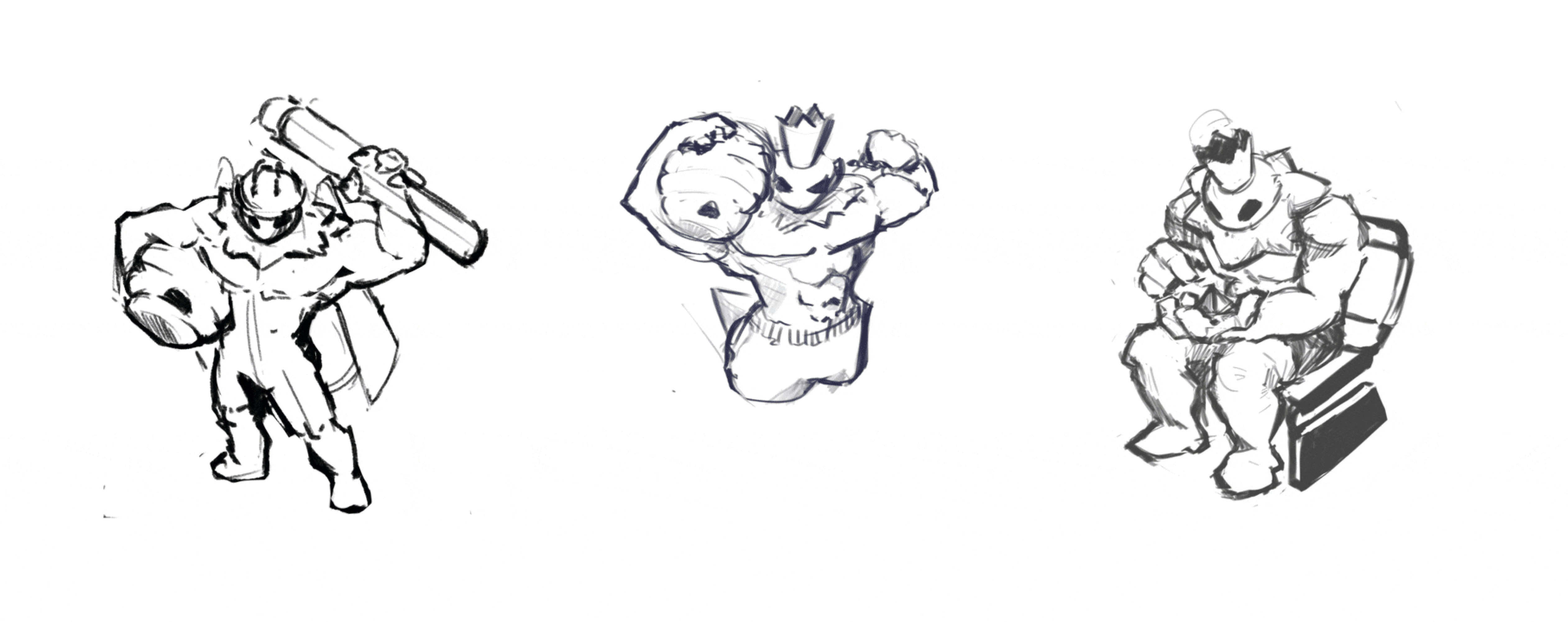 A3FAD mascot sketch poses