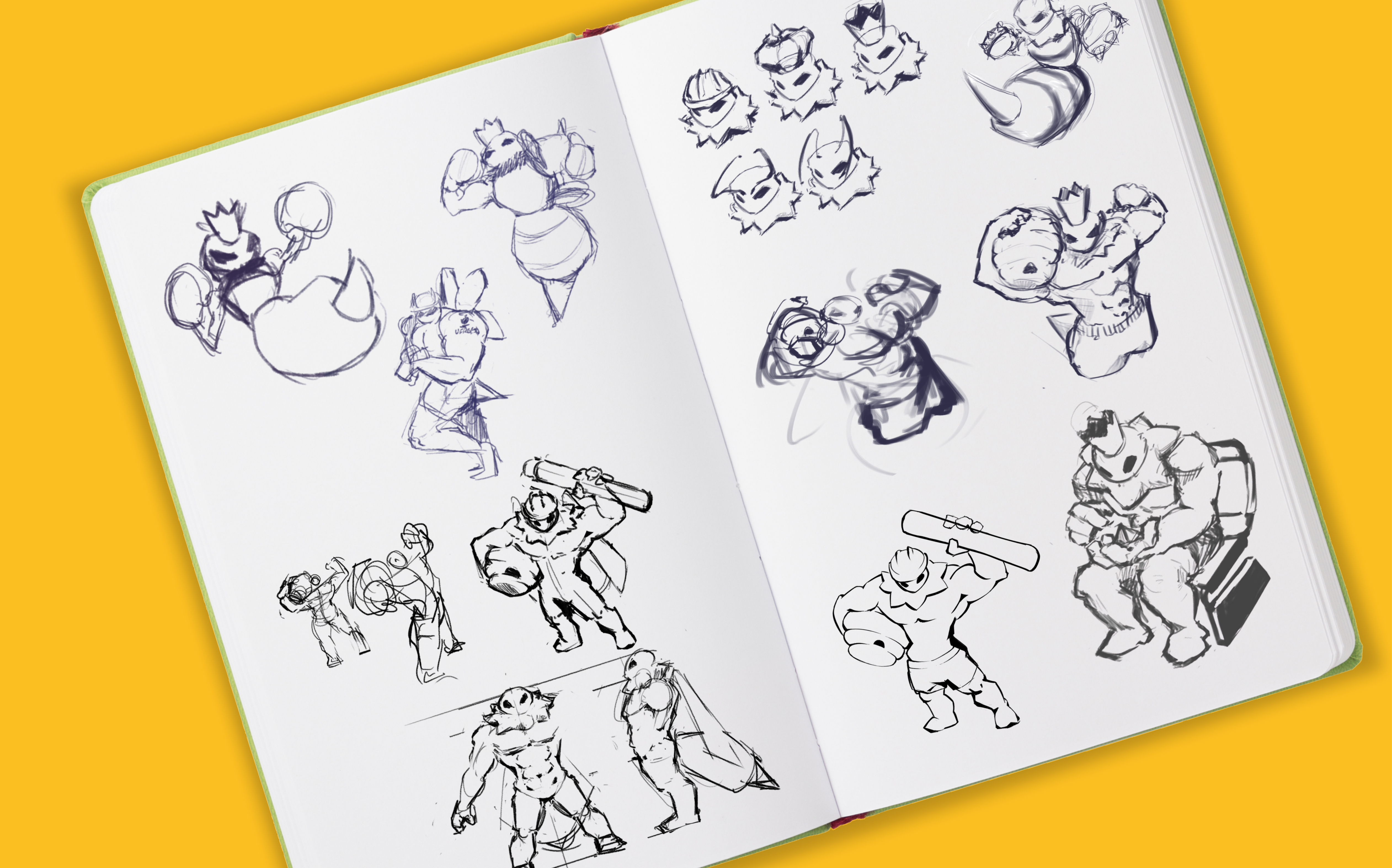 A3FAD mascot concept sketches