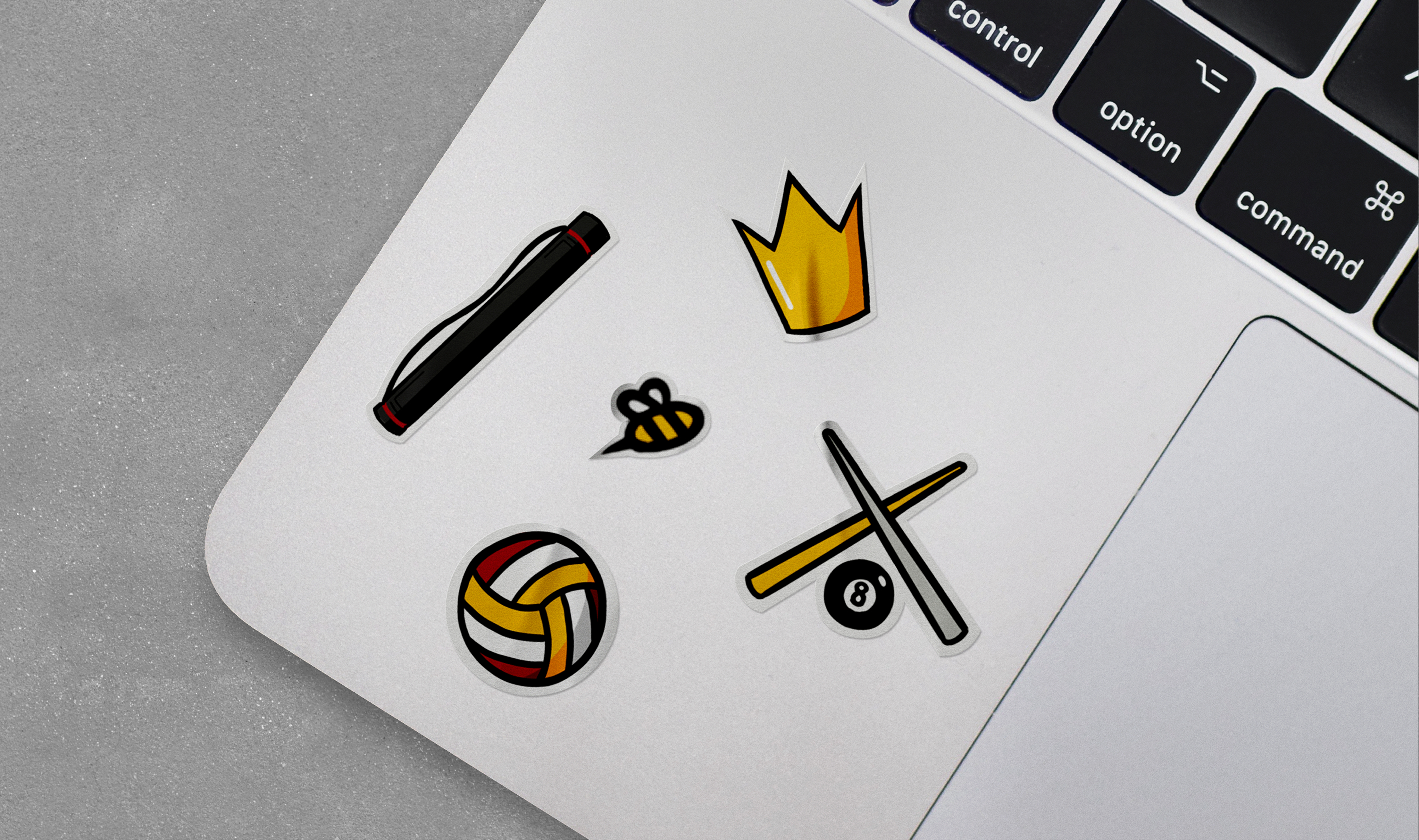 A3FAD stickers on laptop