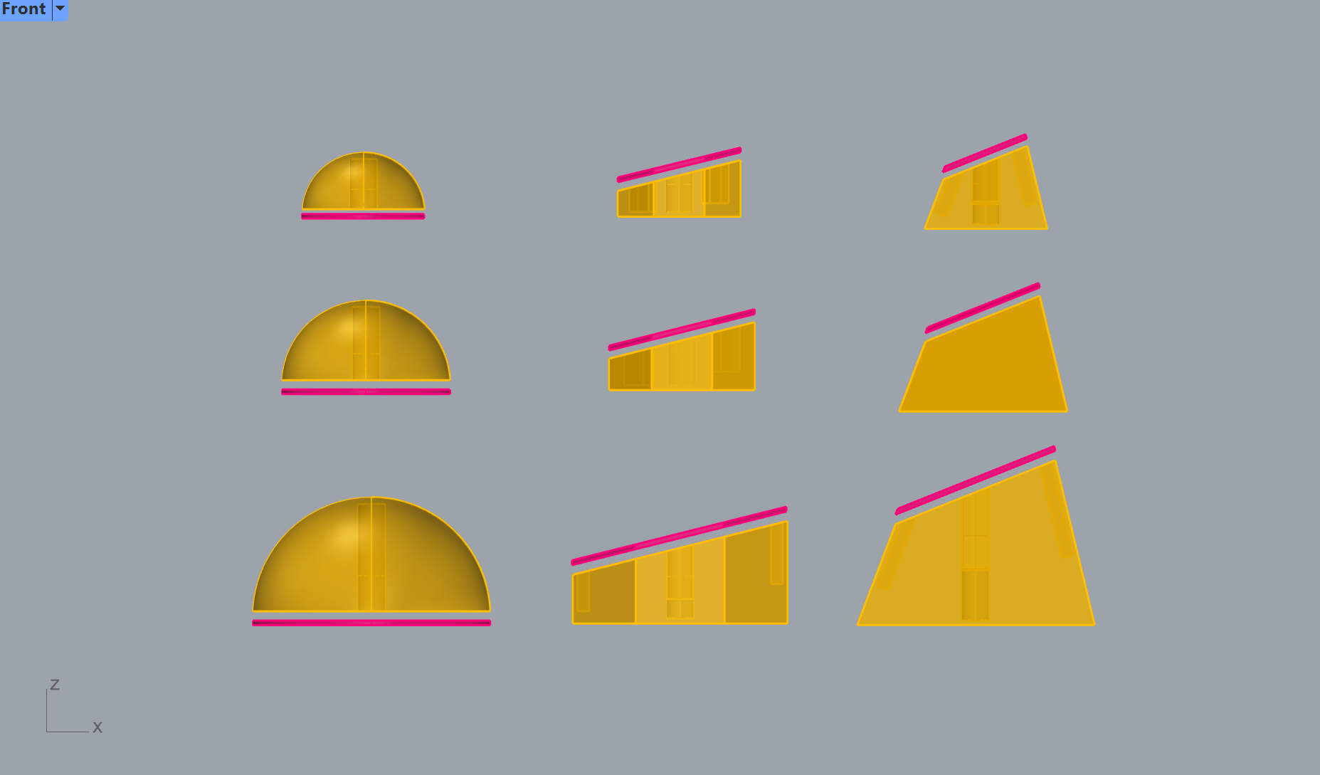 3D modeled rock shapes — translated from clay models to digital forms