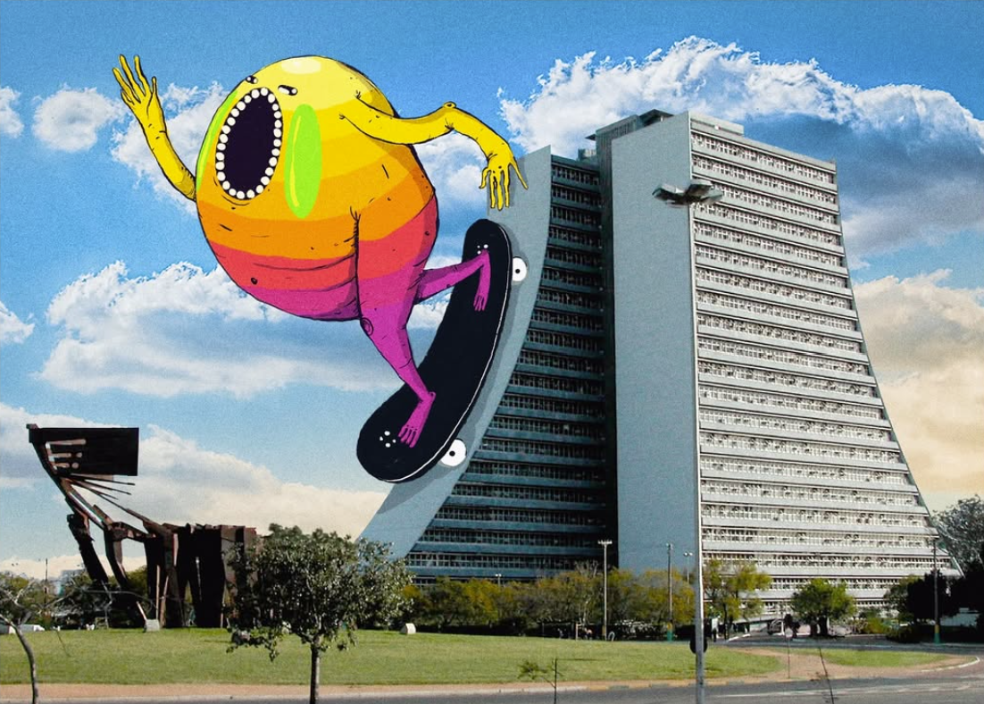 Celopax monster on building