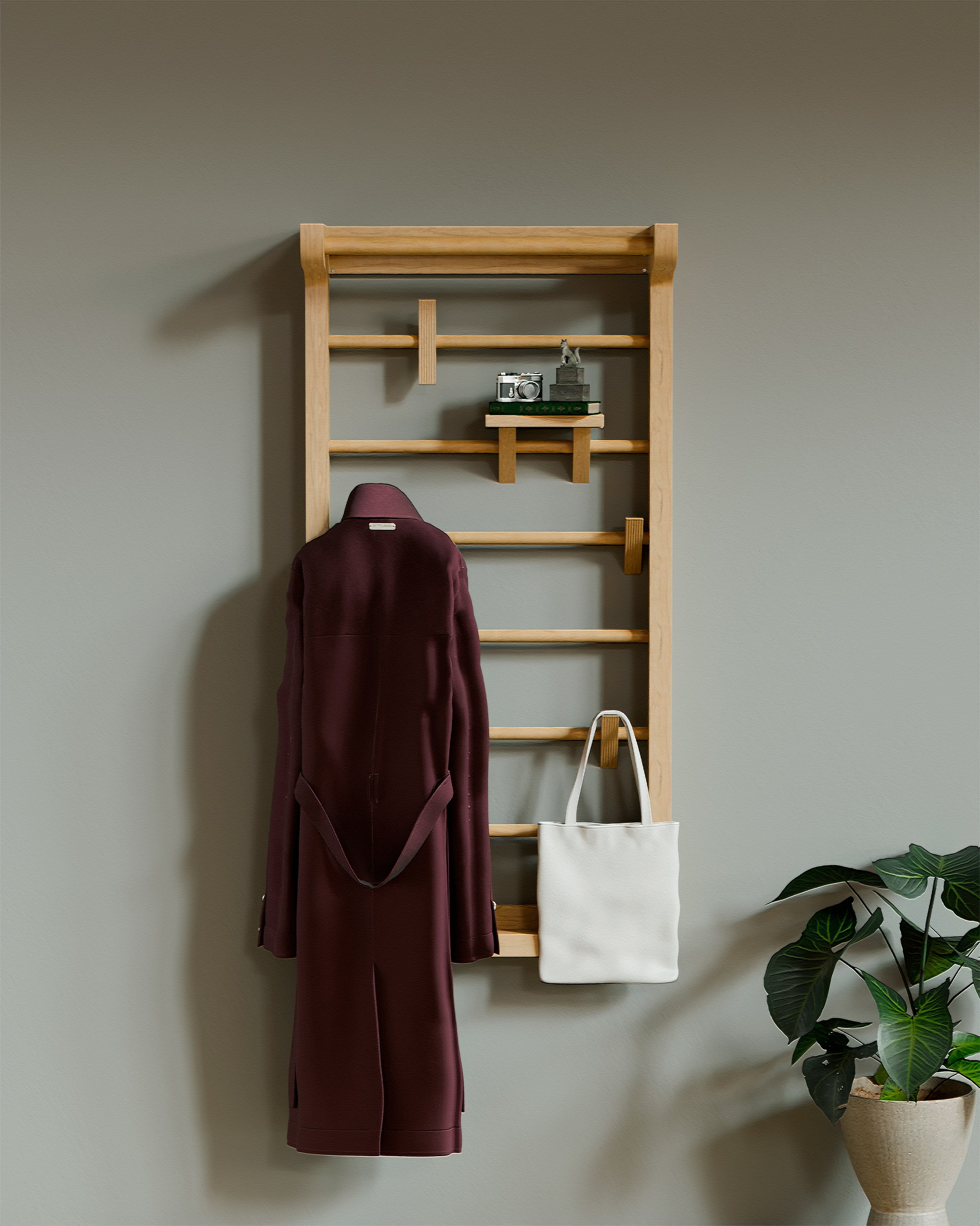 NOBA wall-mounted health furniture in natural wood